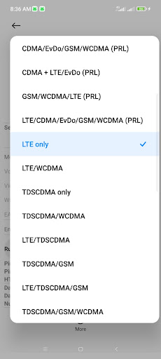 4G LTE Only Mode - LTE Mode Screen 3