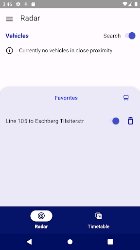 Android application Intros - ÖV Radar screenshort