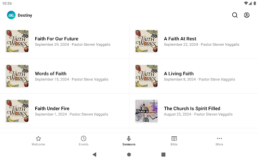 Screenshot of Destiny Worship Center