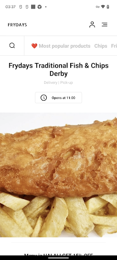 Android application Fryday's Fish & Chips screenshort