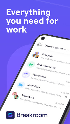 Screenshot of Breakroom Chat & Scheduling