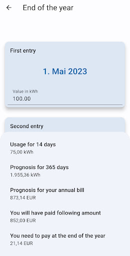 WattBook Energy cost journal Screen 3