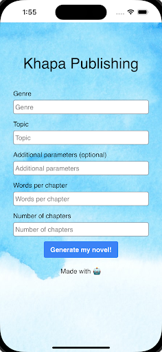 Android application Novel E-Book Generator Writer screenshort