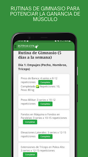 Rutinas Gimnasio - Dietas GYM Screenshot 3 - AppWisp.com