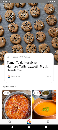 Android application İyi Bir Yemek screenshort