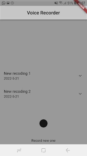 voice recorder Screen 2