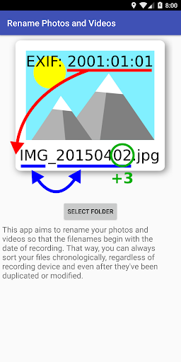 Android application Rename Photos and Videos screenshort