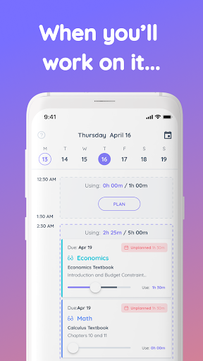 Shovel - Study Planner Screen 3