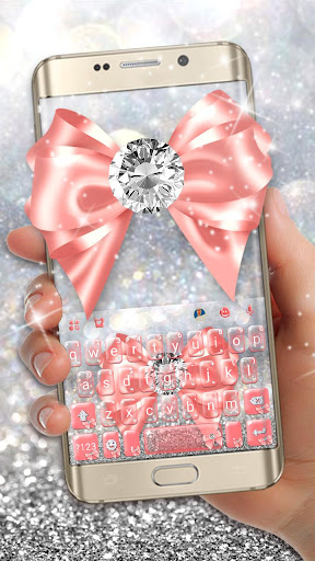 Pink Diamond Bow Keyboard Them Screenshot 1 - AppWisp.com