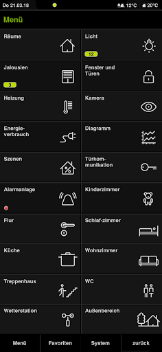 Android application Gira HomeServer/FacilityServer screenshort