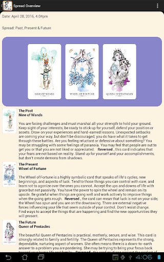 Screenshot of Linestrider Tarot