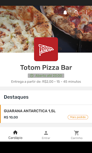 Android application Totom Pizza Bar screenshort