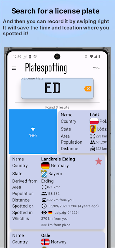 Android application Platespotting: Check & Collect screenshort