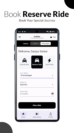 OraRide - Request a ride Screen 2
