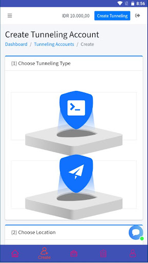 Panel HideSSH Account SSH/VPN Screen 2
