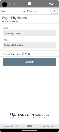 Net Check In Eagle Physicians Screen 2
