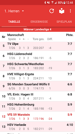 Android application VfS 59 Warstein screenshort