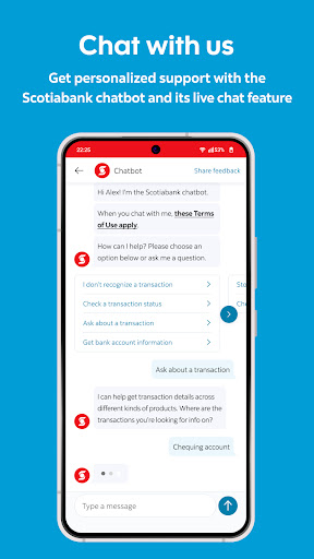 Screenshot of Scotiabank Mobile Banking