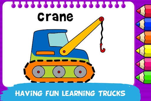 Construction Vehicles Coloring Screen 2