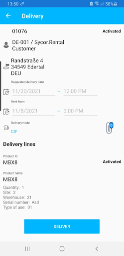 Sycor.Rental Mobile App Screen 2