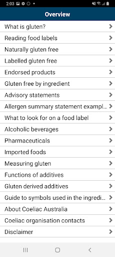 Coeliac Australia Screen 3