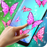 Pink Sparkly Butterflies on Screen icon