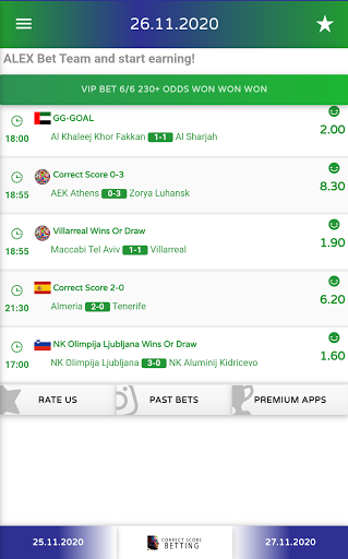 Android application Alex VIP Correct Score Tips screenshort