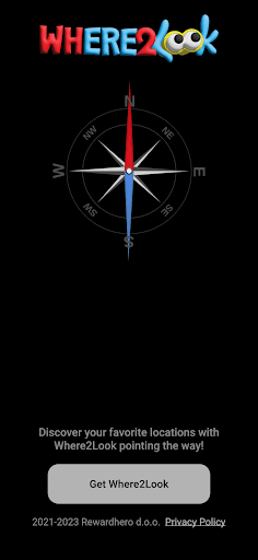 Android application Where2look Compass screenshort
