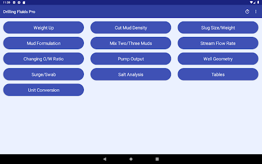 Screenshot of Drilling Fluids Pro