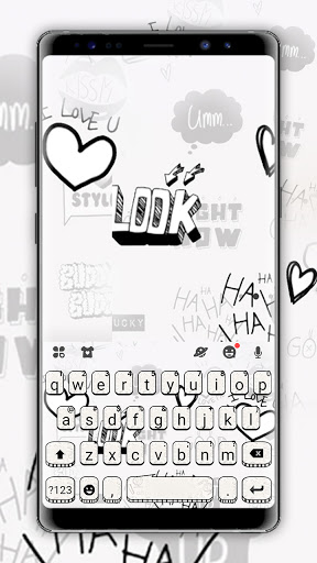 Android application Black White Doodle Keyboard Ba screenshort