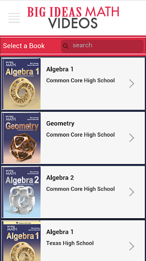 Android application Big Ideas Math Videos screenshort