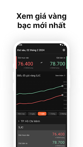Android application Giá Vàng Hôm Nay screenshort