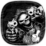 Cover Image of Baixar Tema Hell Skull and Gun  APK