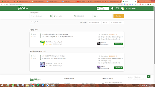 Vicar - Ứng dụng xe ghép