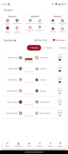 Android application Mineiro 2023 Jogos & Tabela screenshort
