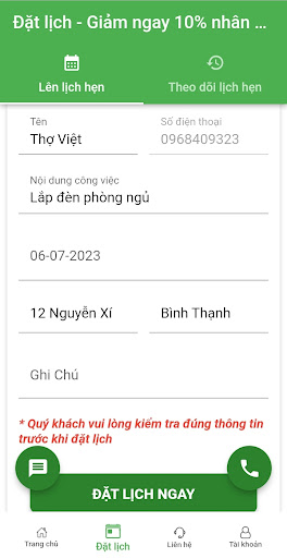 Thợ Việt - Đặt Thợ Nhanh Screen 3