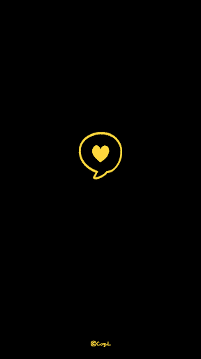 Android application 카카오톡 테마 - 심플 말풍선 하트_블랙옐로 screenshort