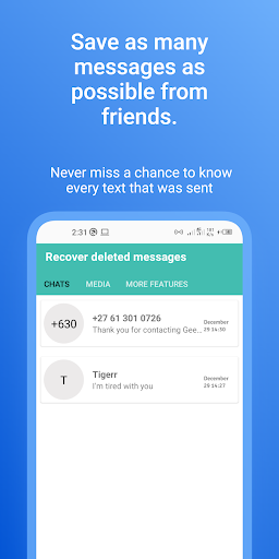 Recover deleted messages Screen 3