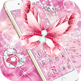 Pink Glitter Diamond Butterfly Theme icon