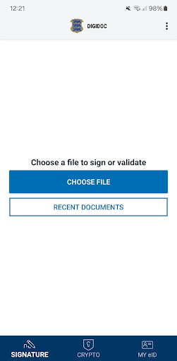 Android application RIA DigiDoc screenshort