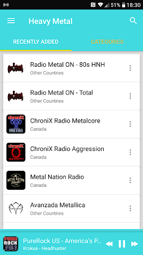 Heavy metal radios Screen 2