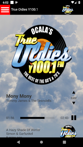 Android application True Oldies Y100 screenshort