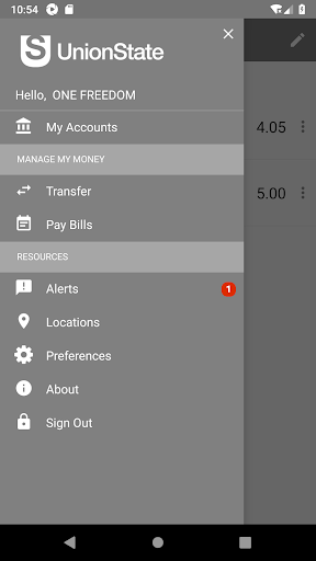 UnionState Bank Mobile Banking Screen 2