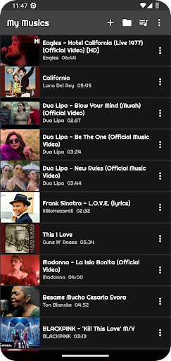 Android application MusicaMila Music Player screenshort