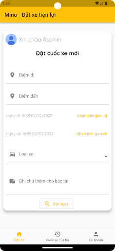 Mino - Đặt xe tiện lợi Screen 2