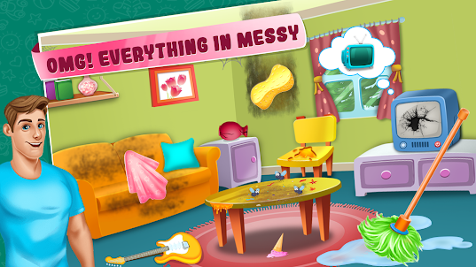 Little girl cleanup game