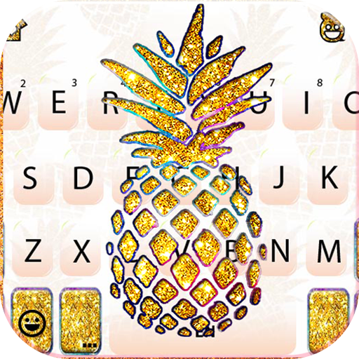 Gold Glitter Pineapple Keyboar  Icon