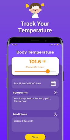 体温アプリ：発熱用体温計のおすすめ画像1