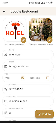 Restaurant QR Menu Screen 3