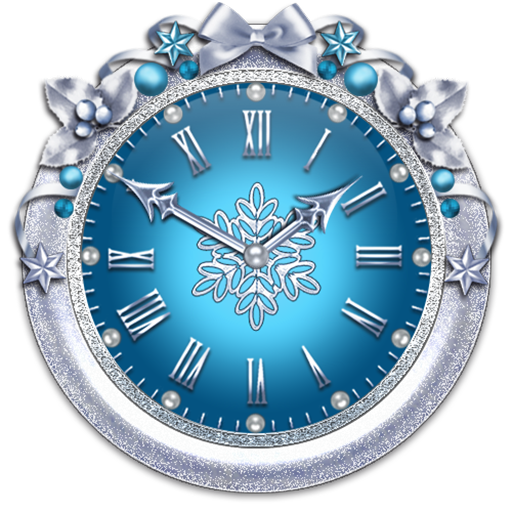 Winter Snowflake Clock Widget logo